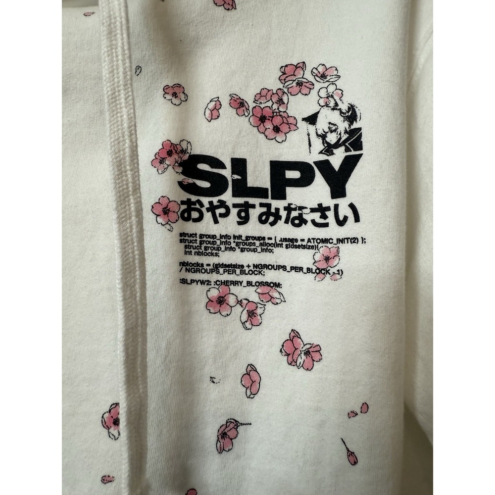 Cherry‎ Blossom Meta Anime White Hoodie Sweatshirt Size XS.  K31 - Picture 4 of 7